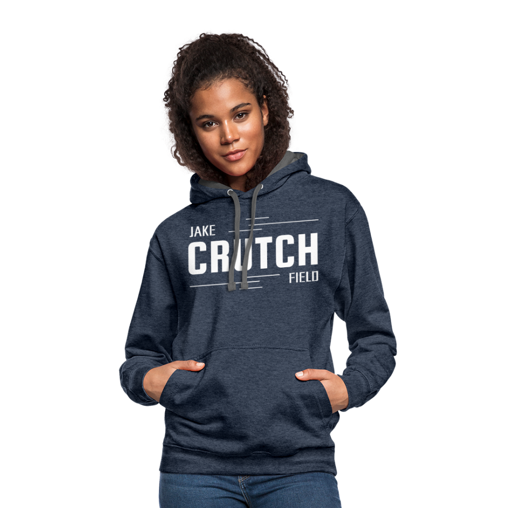 Crutchfield Logo White Hoodie [Unisex] - indigo heather/asphalt