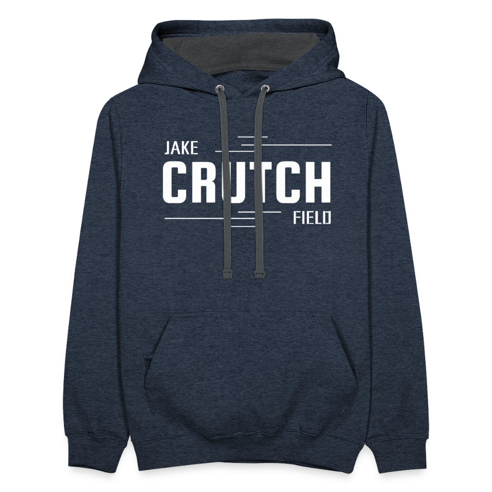 Crutchfield Logo White Hoodie [Unisex] - indigo heather/asphalt