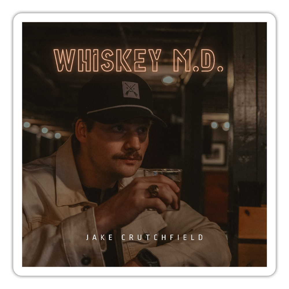 Whiskey M.D. Cover Art Sticker - white matte