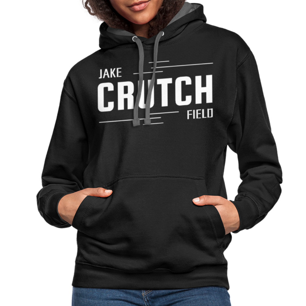 Crutchfield Logo White Hoodie [Unisex] - black/asphalt