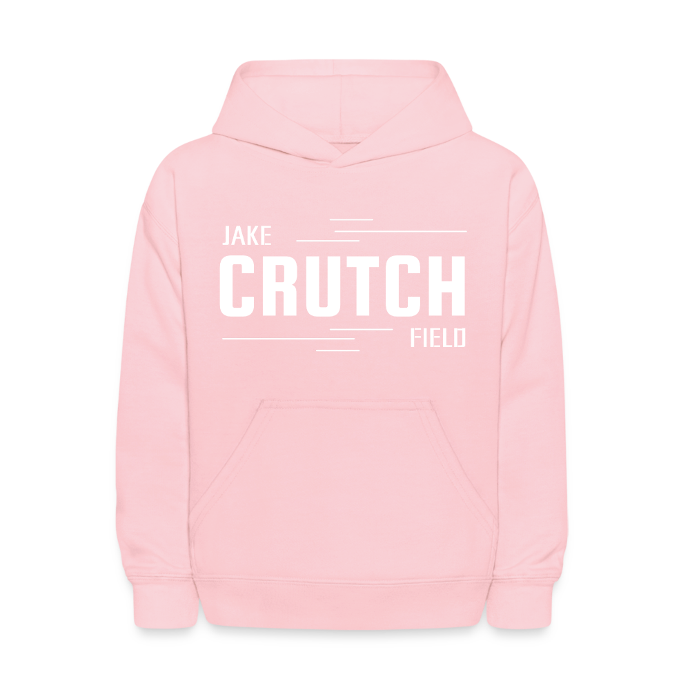 Crutchfield Logo White Kids' Hoodie [Unisex] - pink