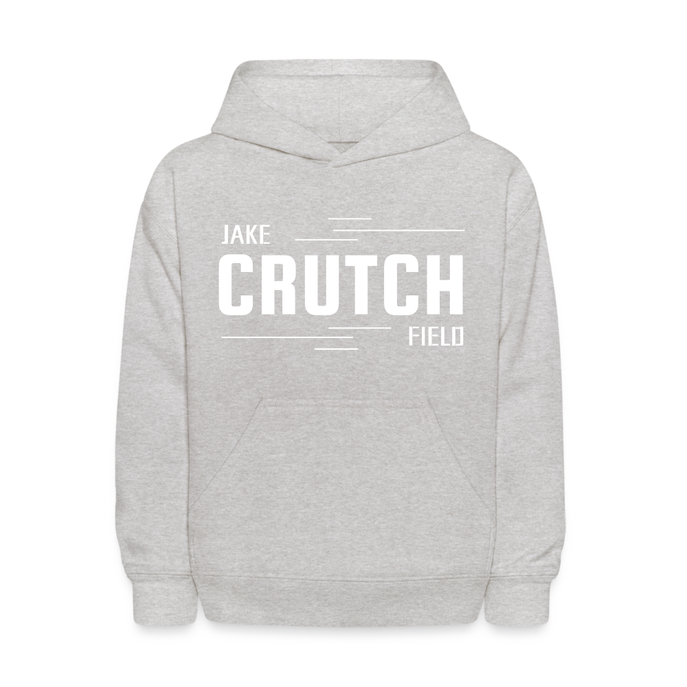 Crutchfield Logo White Kids' Hoodie [Unisex] - heather gray