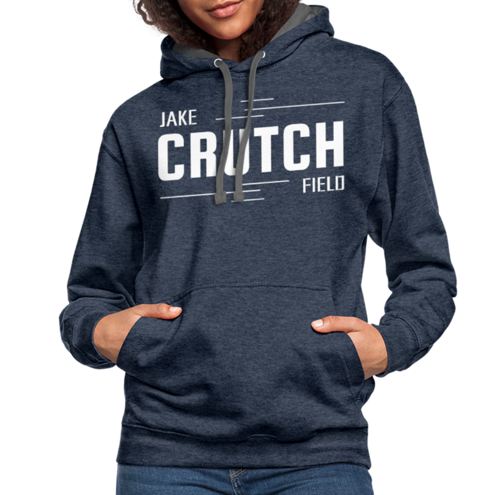 Crutchfield Logo White Hoodie [Unisex] - indigo heather/asphalt