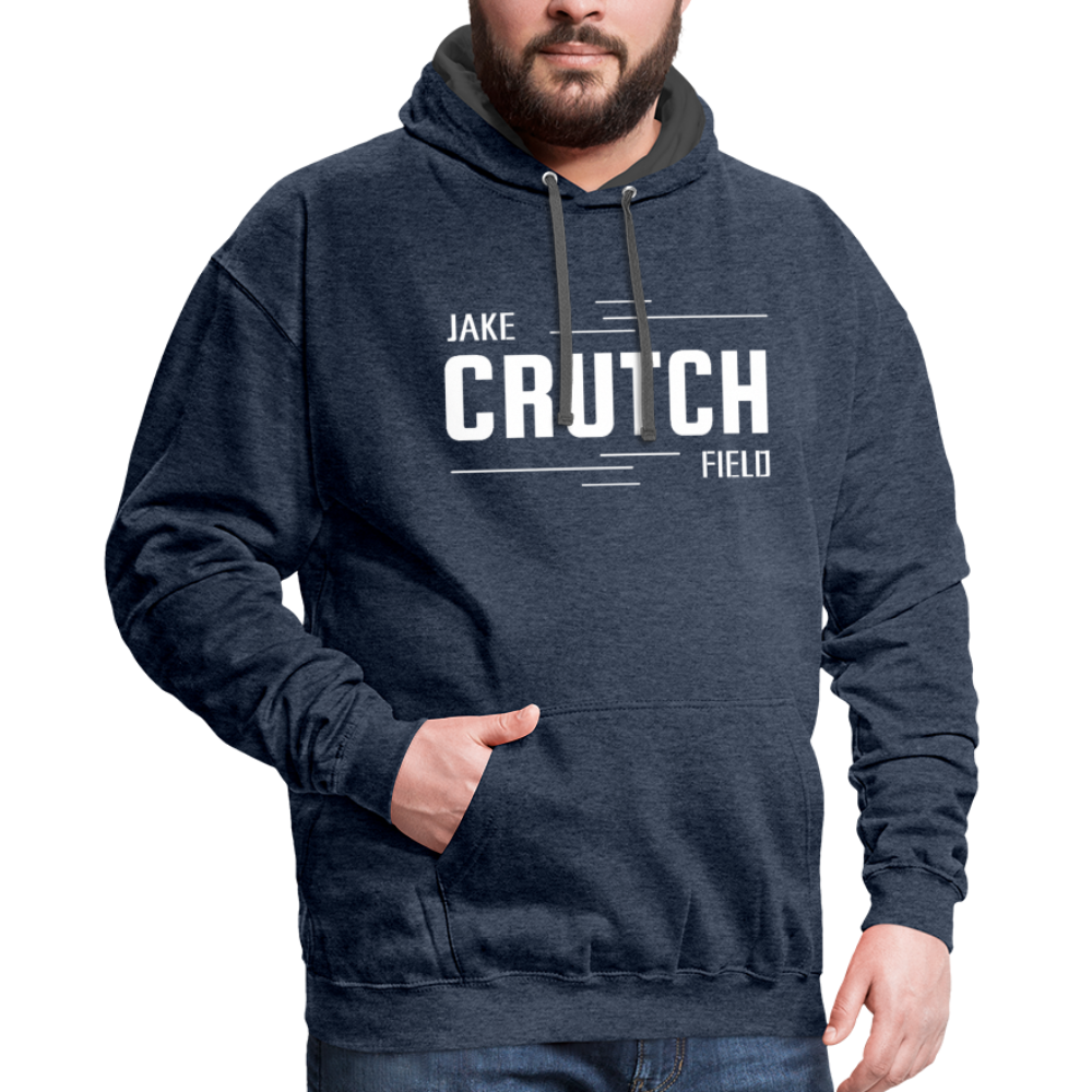 Crutchfield Logo White Hoodie [Unisex] - indigo heather/asphalt