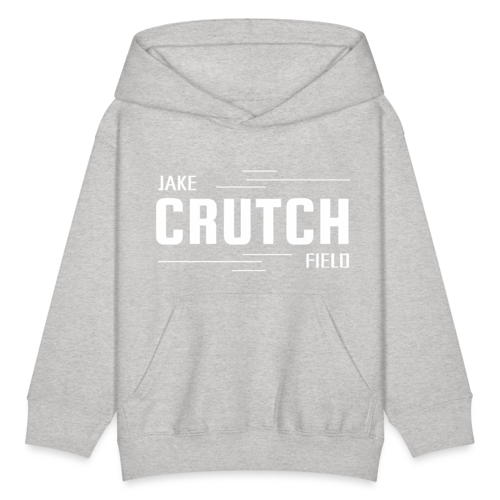 Crutchfield Logo White Kids' Hoodie [Unisex] - heather gray