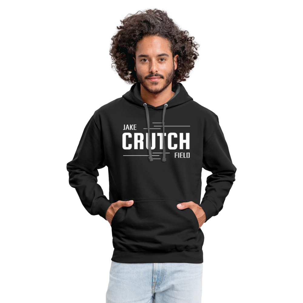 Crutchfield Logo White Hoodie [Unisex] - black/asphalt