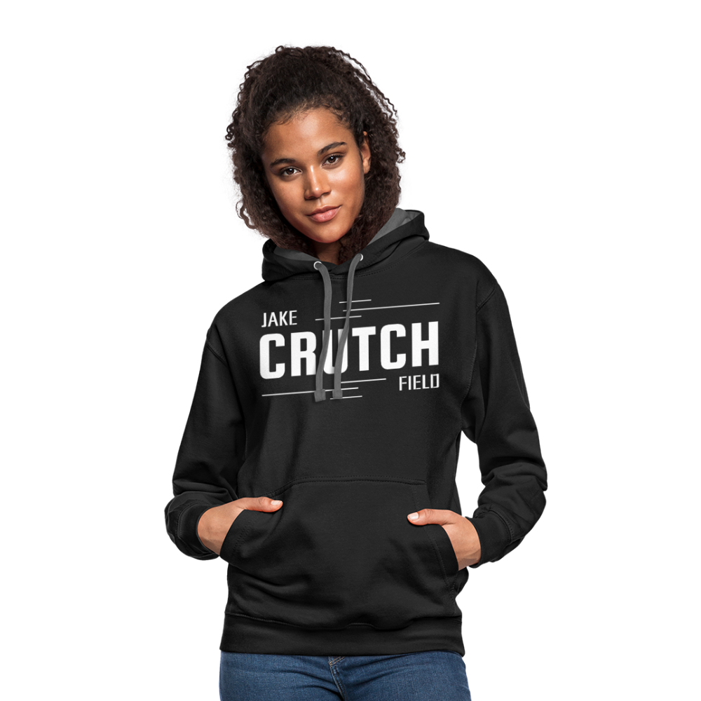 Crutchfield Logo White Hoodie [Unisex] - black/asphalt