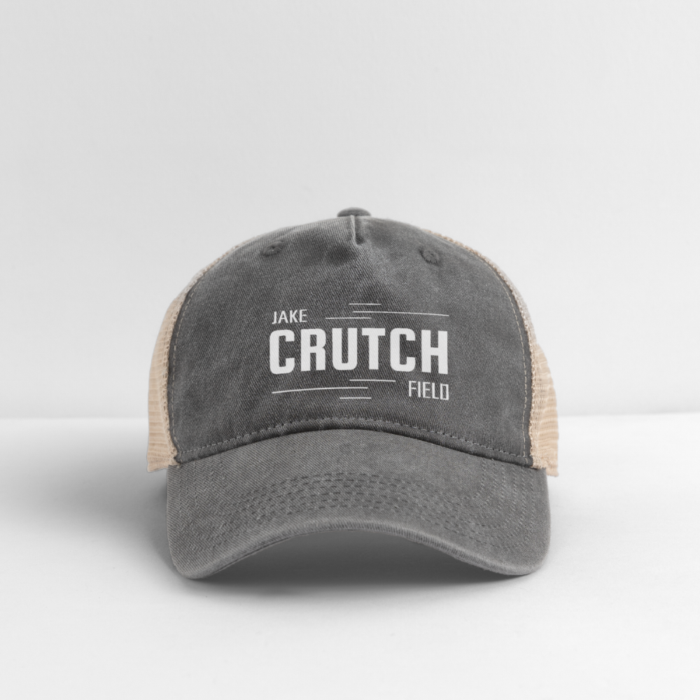 Pigment Dyed Trucker Hat - washed black/beige