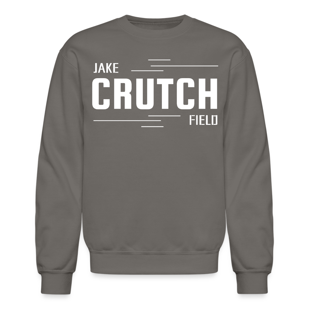 Crutchfield Logo White Sweatshirt [Unisex] - asphalt gray