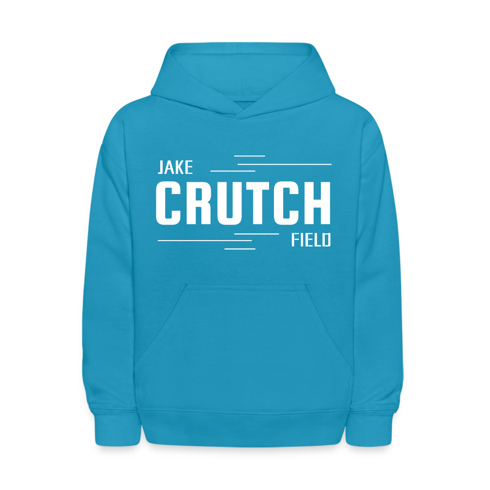 Crutchfield Logo White Kids' Hoodie [Unisex] - turquoise