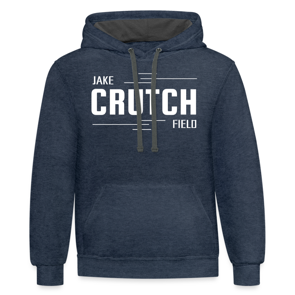 Crutchfield Logo White Hoodie [Unisex] - indigo heather/asphalt