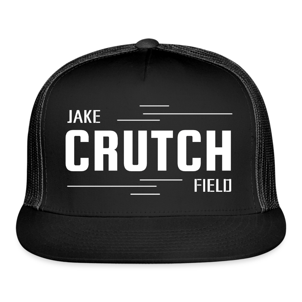 Crutchfield Logo White Trucker Hat - black/black