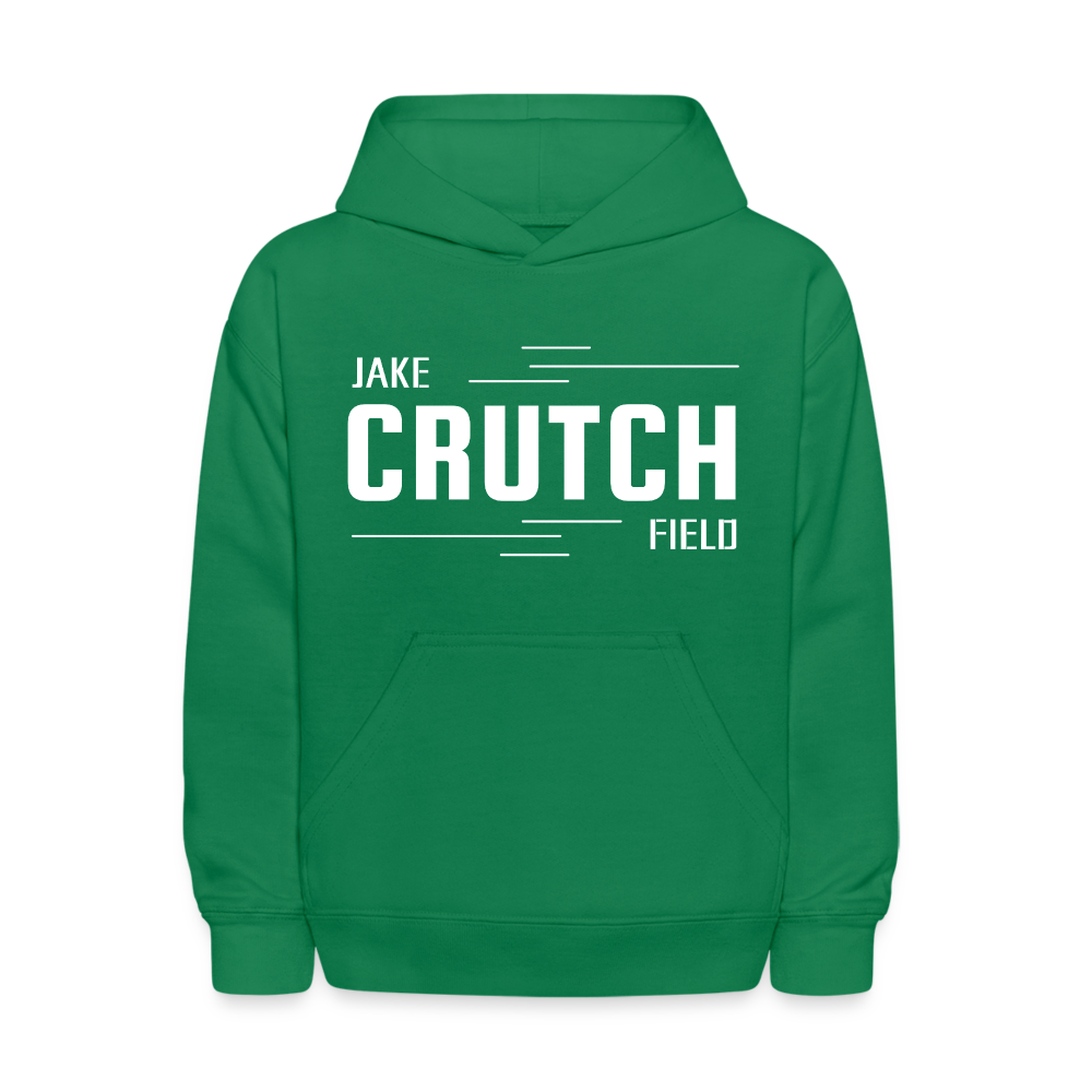 Crutchfield Logo White Kids' Hoodie [Unisex] - kelly green