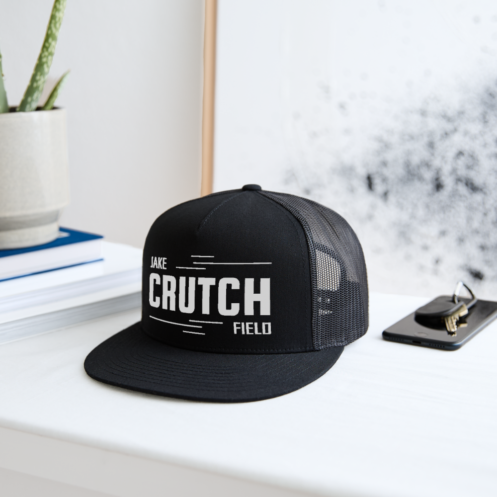 Crutchfield Logo White Trucker Hat - black/black