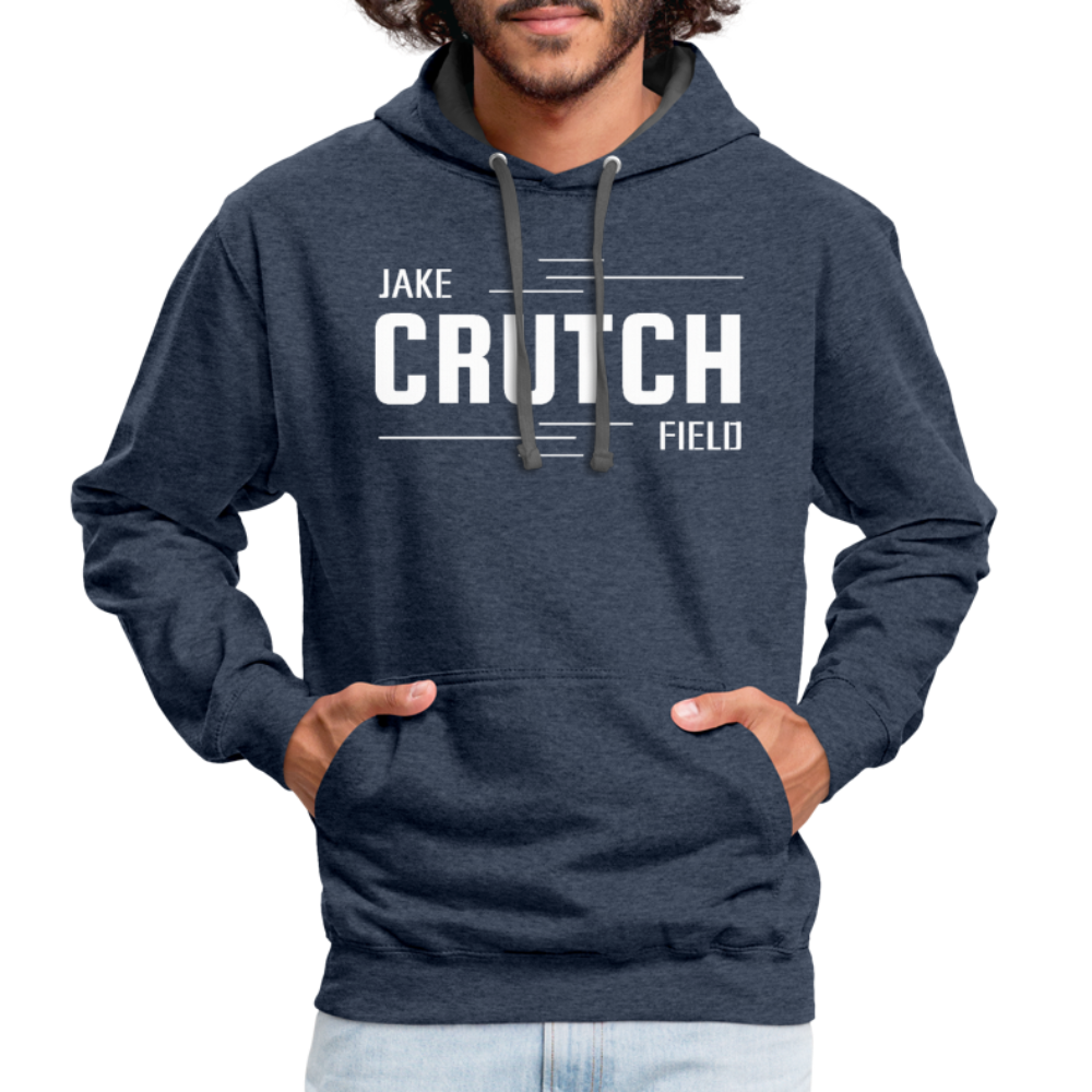 Crutchfield Logo White Hoodie [Unisex] - indigo heather/asphalt